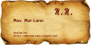 Max Mariann névjegykártya