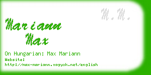 mariann max business card